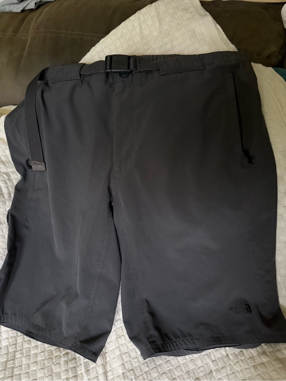 The North Face Men's Black Hybrid Outdoor Shorts with Integrated Belt